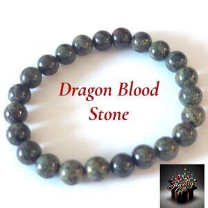 Dragon Blood Jasper Bracelet | 8mm Beads | 7.48” | Unisex Inner Strength Crystal